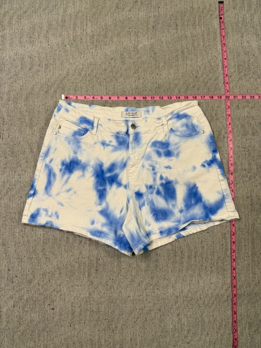 Judy Blue Tie-Dye Denim Shorts Women 1XL Blue White